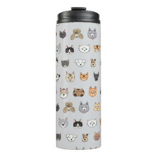 Tierspass: Hunde bei Katzen Doodle Mix Thermosbecher