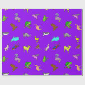 Tierspaß lila geschenkpapier (Flach)