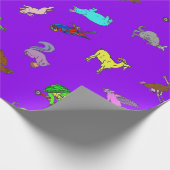 Tierspaß lila geschenkpapier (Ecke)