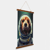 Tierspaziergang, Universum, Raum, Hund Wandteppich Mit Holzrahmen (Gewinkelt)