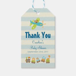 Tierspielzeug-Train und Airplane-Baby-Dusche Danke Geschenkanhänger