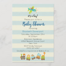 Tierspielzeug-Züge und FlugzeugBaby Boy Dusche