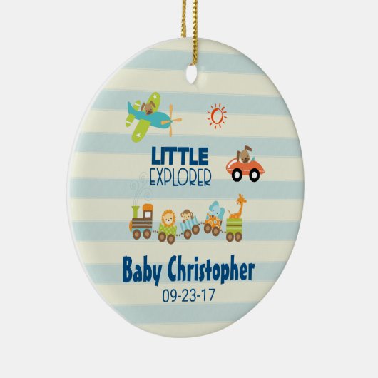 Tierspielzeugzug Auto und Flugzeug Kleiner Explore Keramik Ornament (Rechts)
