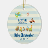 Tierspielzeugzug Auto und Flugzeug Kleiner Explore Keramik Ornament (Links)