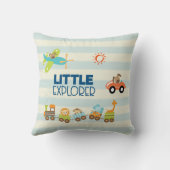Tierspielzeugzug Auto und Flugzeug Kleiner Explore Kissen (Rückseite)
