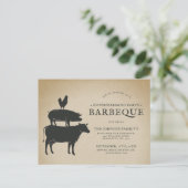 Tierstapel | Barbecue für Hauswärmung Postkarte (Stehend Vorderseite)