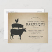 Tierstapel | Barbecue für Hauswärmung Postkarte (Vorne/Hinten)