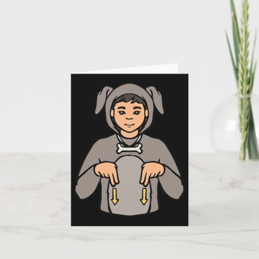 Tierstich der Hand Gesture Deaf Hörverlust Karte (Vorderseite)