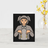 Tierstich der Hand Gesture Deaf Hörverlust Karte (Gelbe Blume)