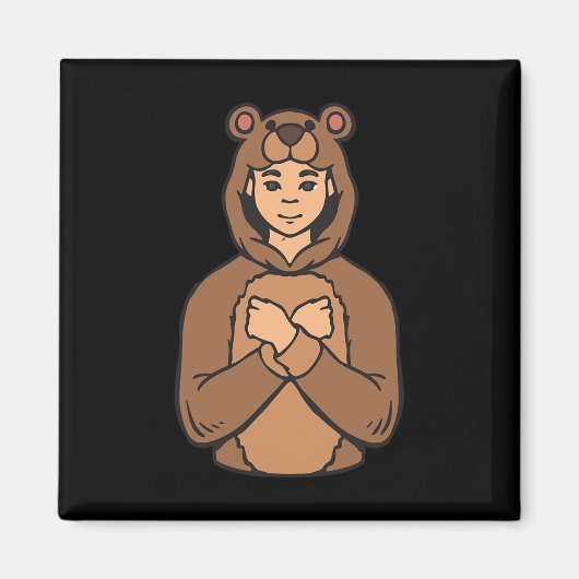 Tierstich der Hand Gesture Deaf Hörverlust Magnet (Vorne)