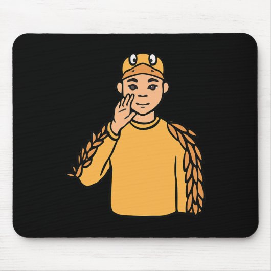 Tierstich der Hand Gesture Deaf Hörverlust Mousepad (Vorne)