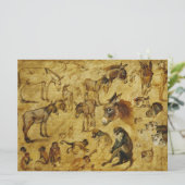 Tierstudien: Esel, Affen, Katzen und Hunde Karte (Stehend Vorderseite)