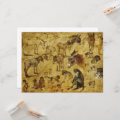 Tierstudien: Esel, Affen, Katzen und Hunde Karte (Vorderseite/Rückseite Beispiel)