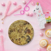 Tierstudien: Esel, Affen, Katzen und Hunde Pappteller (Party)