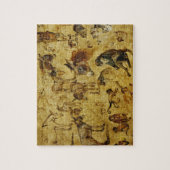 Tierstudien: Esel, Affen, Katzen und Hunde Puzzle (Vertikal)