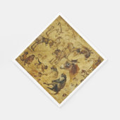 Tierstudien: Esel, Affen, Katzen und Hunde Serviette (Ecke)