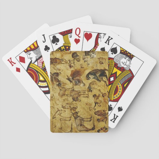 Tierstudien: Esel, Affen, Katzen und Hunde Spielkarten (Rückseite)