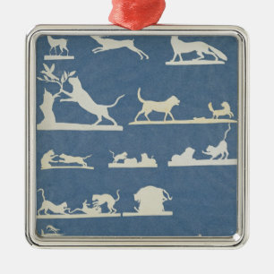 Tierszenen und spielen Katzen Silbernes Ornament