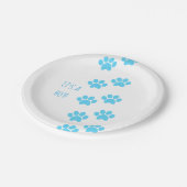 Tiertatze druckt Haustiere, die es eine Pappteller (Schrägansicht)