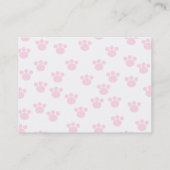Tiertatzen-Druck. Hellrosa und weißes Muster Visitenkarte (Rückseite)