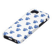 Tiertatzen-Druck-Muster. Blau und Weiß Case-Mate iPhone Hülle (unten)