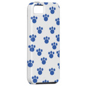 Tiertatzen-Druck-Muster. Blau und Weiß Case-Mate iPhone Hülle (Rückseite/rechts)