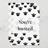 Tiertatzen-Druck-Muster. Schwarzweiss. Einladung (Vorne/Hinten)