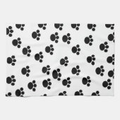Tiertatzen-Druck-Muster. Schwarzweiss. Küchentuch (Horizontal)
