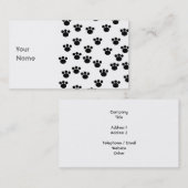 Tiertatzen-Druck-Muster. Schwarzweiss. Visitenkarte (Vorne/Hinten)