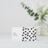 Tiertatzen-Druck-Muster. Schwarzweiss. Visitenkarte (Stehend Vorderseite)