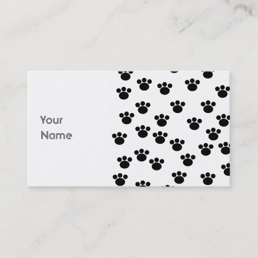 Tiertatzen-Druck-Muster. Schwarzweiss. Visitenkarte (Vorderseite)