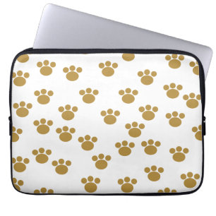 Tiertatzen-Drucke. Brown und weißes Muster Laptopschutzhülle
