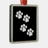 Tiertatzen-Drucke Silbernes Ornament (Rechts)