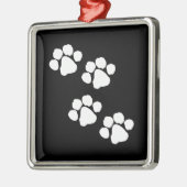 Tiertatzen-Drucke Silbernes Ornament (Links)