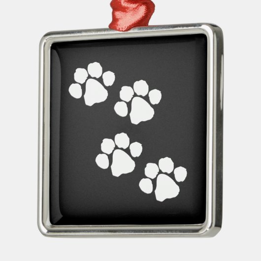 Tiertatzen-Drucke Silbernes Ornament (Links)