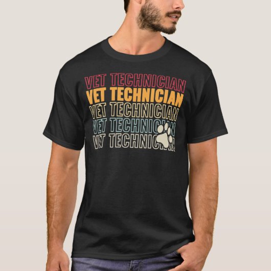 Tiertechniker Tiertechniker Techmänner Katzenretro T-Shirt (Vorderseite)