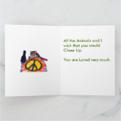 Tiertiere jubeln oben Gruß-Karte zu Karte (Innenseite)