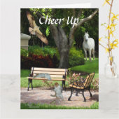 Tiertiere jubeln oben Gruß-Karte zu Karte (Gelbe Blume)