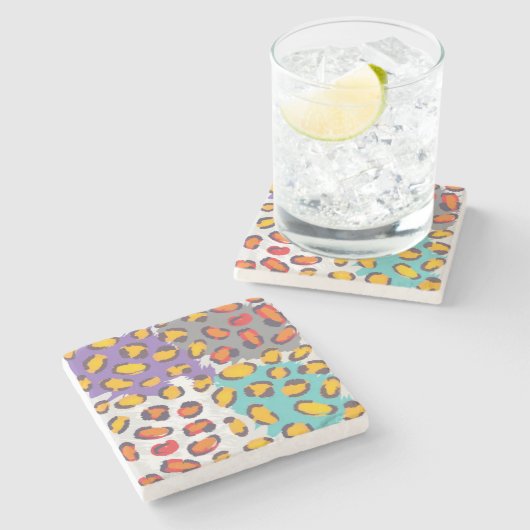 Tiertiermuster Steinuntersetzer (Seitenansicht)