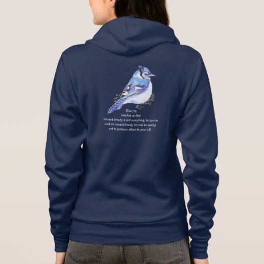 Tiertotem Blau Jay Inspiration Naturleitfaden Hoodie (Rückseite)