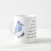 Tiertotem Blau Jay Inspiration Naturleitfaden Kaffeetasse (Vorderseite Links)