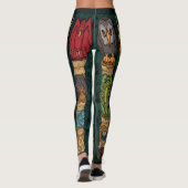 Tiertotem-Leggings - Grüner Hintergrund Leggings (Rückseite)