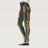 Tiertotem-Leggings - Grüner Hintergrund Leggings (Links)