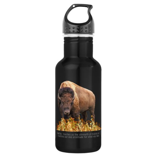 Tiertotem spirituell, Bison, Buffalo Inspiration Trinkflasche (Vorderseite)