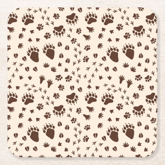 TIERTRACKS RECHTECKIGER PAPPUNTERSETZER (Vorderseite)