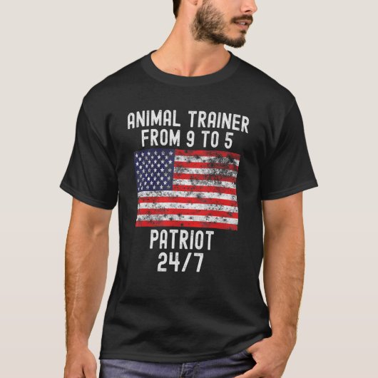 Tiertrainer Patrio Patriotic 4. Juli USA Fl T-Shirt (Vorderseite)
