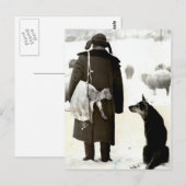 Tiertreffen im Schnee Postkarte (Vorne/Hinten)