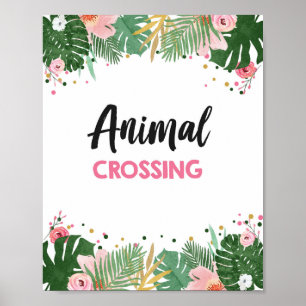Tierüberquerung Tropical Safari Geburtstagszeichen Poster