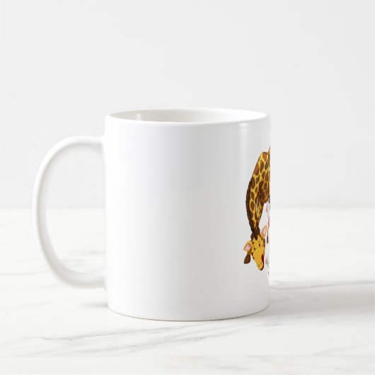 "Tierversammlung: Eine farbenfrohe Ansammlung 🦒 � Kaffeetasse (Links)