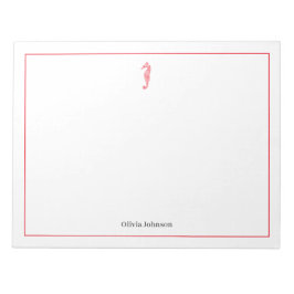 Tierversuche mit rotem Seepferd zur Darstellung de Notizblock